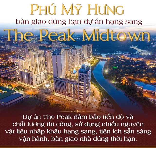 Sau hơn ba năm thi công, The Peak - khu căn hộ cao cấp nhất Phú Mỹ Hưng đã hoàn thiện toàn bộ các hạng mục và bắt đầu đợt bàn giao nhà đầu tiên vào ngày 16/11