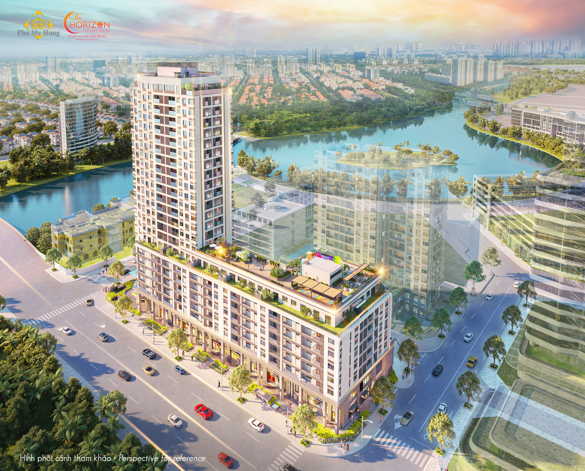 Phu My Hung The Horizon – dự án căn hộ đầu tiên được Phú Mỹ Hưng định vị phân khúc hạng sang, hàng hiệu sau 30 năm phát triển đô thị.